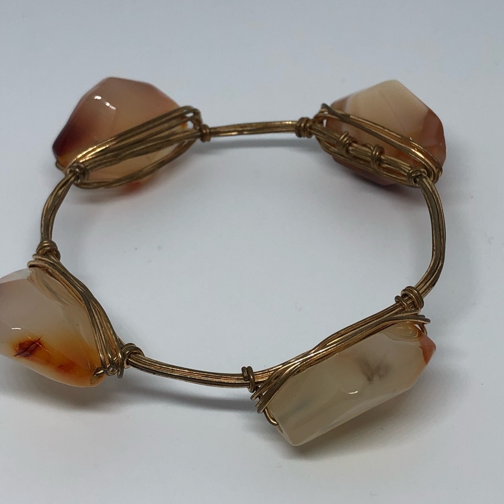 Polished stone bracelet.